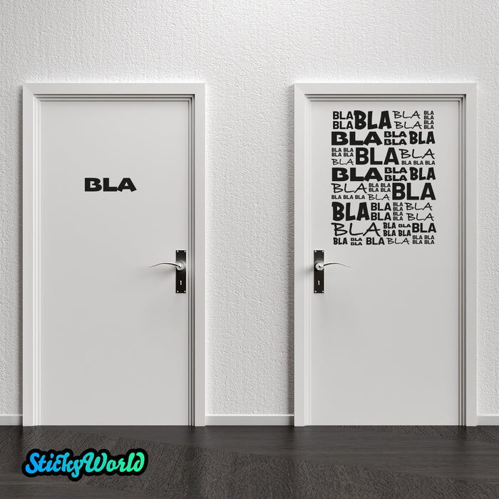 Aufkleber BLA und BLA BLA BLA in vielen Farben und Sonderfarben | Sticker Set für WC - Türen Motiv 1