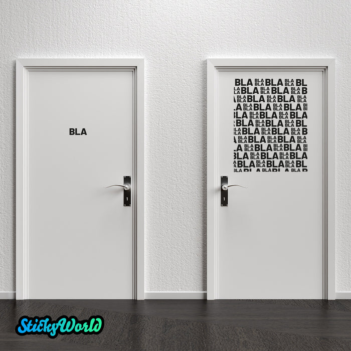 Aufkleber BLA und BLA BLA BLA in vielen Farben und Sonderfarben | Sticker Set für WC - Türen Motiv 6