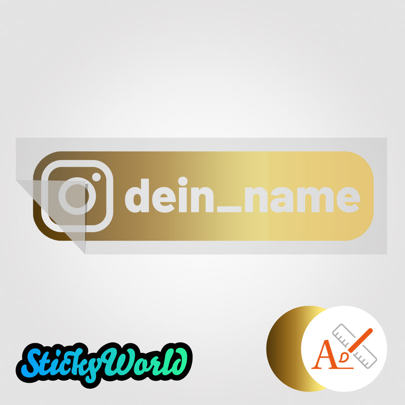 Social Media Sticker mit Deinem Namen im BOLD-Design in Sonderfarben GLITZER, REFLEKTOR, HOLO, GOLD, SILBER, NEON, FARBWECHSEL, MILCHGLAS