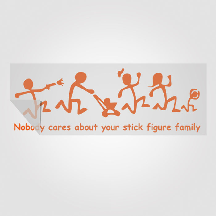 Familysticker Nobody cares about your stick figure family - mit und ohne Text | Foliensticker