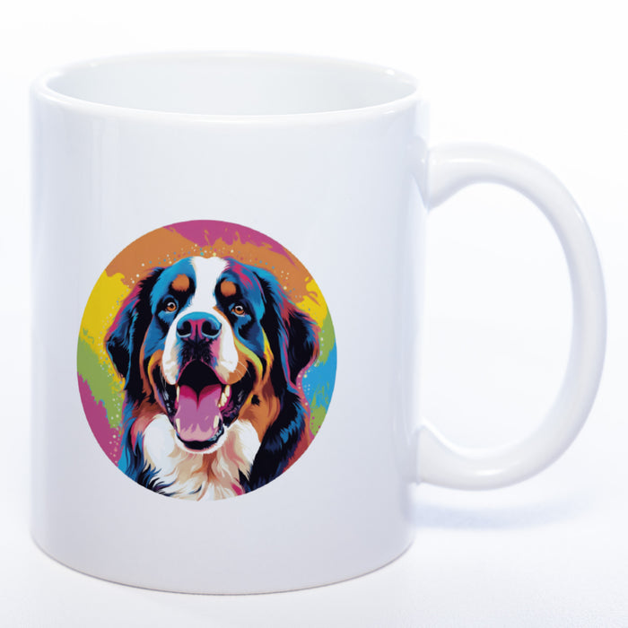 Mug Art Tasse mit Bernhardiner & wahlweise mit NAMEN - Kaffeetasse StickyWorld Exclusive