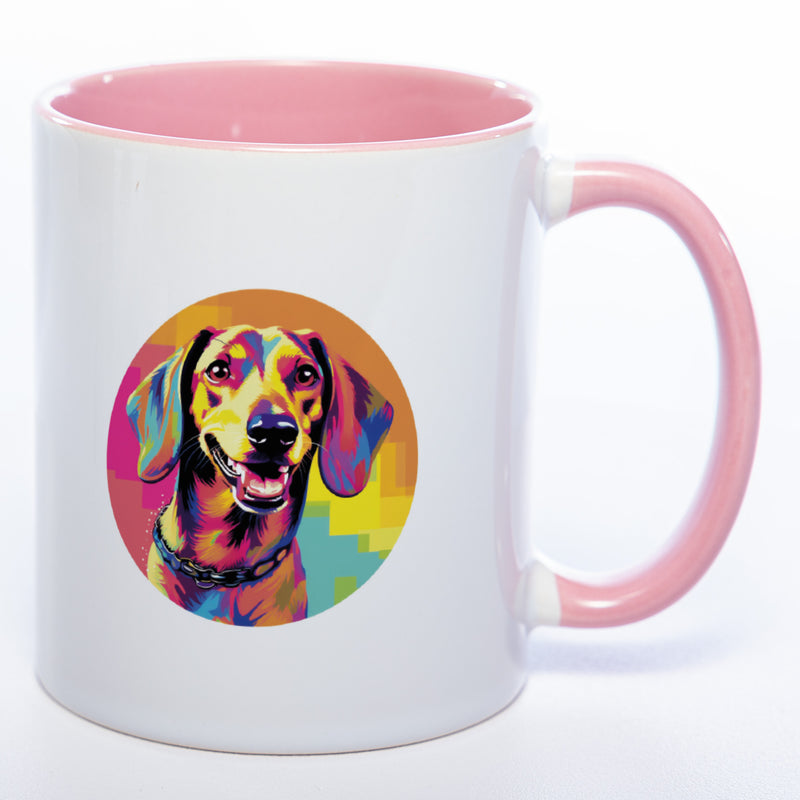 Mug Art Tasse mit Dackel Motiv 2 & wahlweise mit NAMEN - Kaffeetasse StickyWorld Exclusive