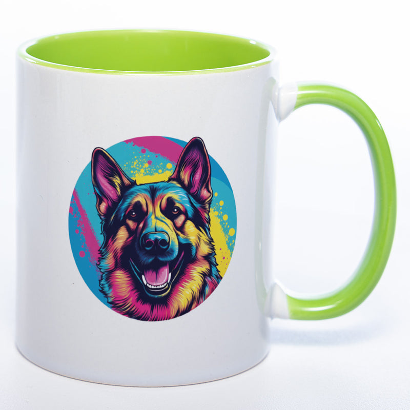 Mug Art Tasse mit Schäferhund Motiv 2 & wahlweise mit NAME - Kaffeetasse StickyWorld Exclusive