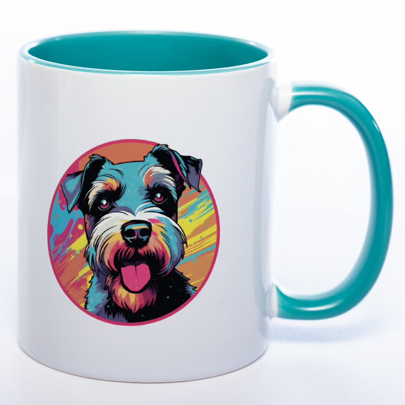 Mug Art Tasse mit Schnauzer Motiv  & wahlweise mit NAME - Kaffeetasse StickyWorld Exclusive