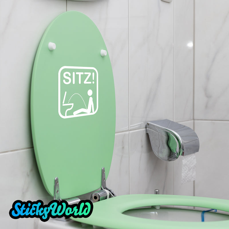 SITZ! | Lustiger Hinweis-Sticker für Dein WC