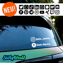 Doppelter Social Media Sticker mit Deinem Namen
