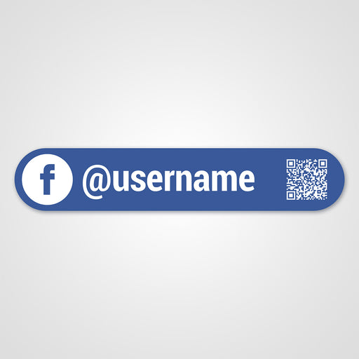 Individueller Facebook Sticker mit QR-Code und Username für Social Media Branding