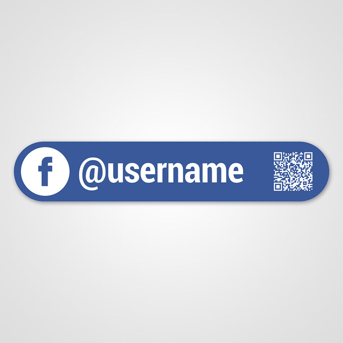 Individueller Facebook Sticker mit QR-Code und Username für Social Media Branding