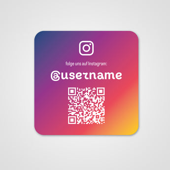 Individueller Instagram Sticker mit QR-Code und Username für Social Media Branding