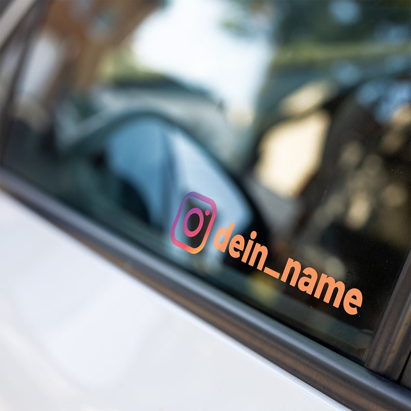 Gedruckter Social Media Transfer-Sticker – Buntes Logo mit Farbverlauf