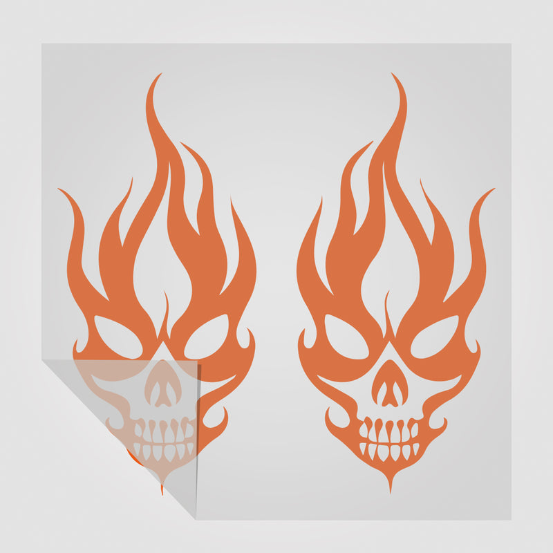 Flammende Totenkopf Sticker Duo 2 StickyWorld Exclusive | Foliensticker