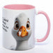 lustige Kaffeetasse mit Gänsekopf und Spruch 9 von 10 Gänse empfehlen Steak zu Weihnachten - pink