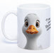 lustige Kaffeetasse mit Gänsekopf und Spruch 9 von 10 Gänse empfehlen Steak zu Weihnachten - weiß