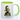 Zum Wichteln oder zu Nikolaus: Kaffeetasse Grinch mit Bild und Text: Naughty! mit Wunschname in der Farbe grün