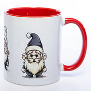 süßes Wichtelgeschenk, tolle Geschenkidee: Kaffeetasse mit Weihnachts Wichteln in der Farbe rot