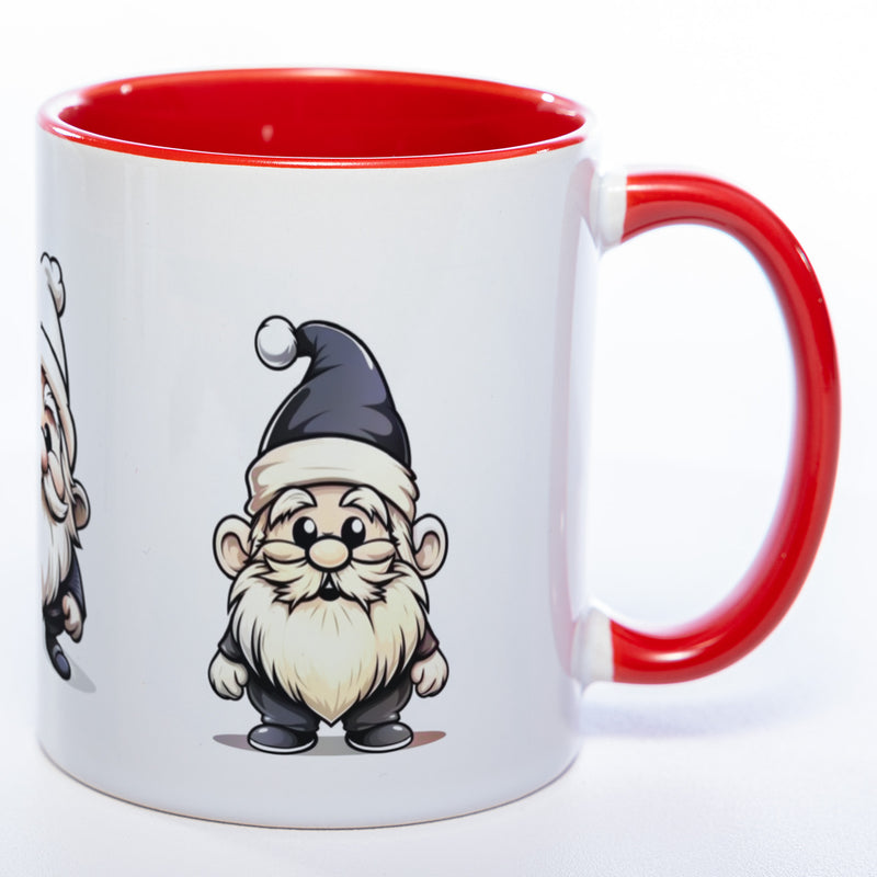 süßes Wichtelgeschenk, tolle Geschenkidee: Kaffeetasse mit Weihnachts Wichteln in der Farbe rot