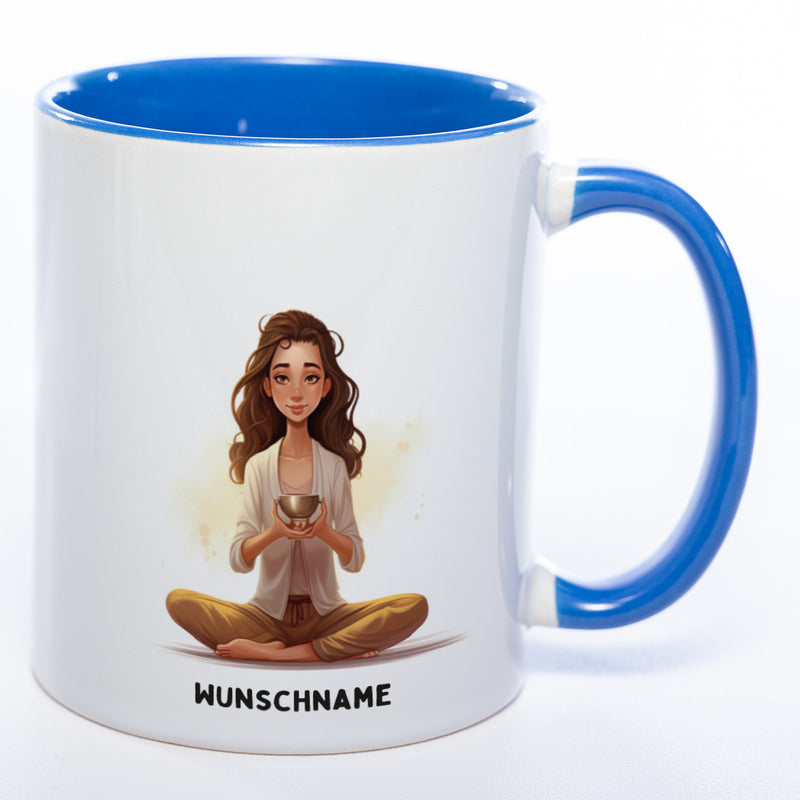 Motiv-Tasse  Yoga Ruhe-Royalty  mit Wunschnamen - Teetasse StickyWorld Exclusive spülmaschinenfest