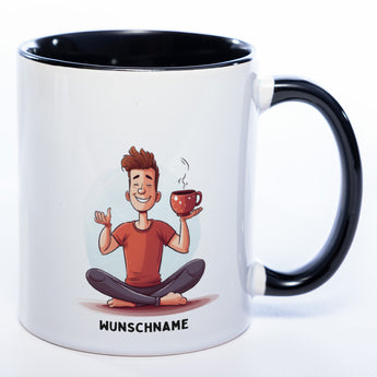 Motiv-Tasse Yoga Tee-Meditator  mit Wunschnamen - Teetasse StickyWorld Exclusive spüülmaschinenfest