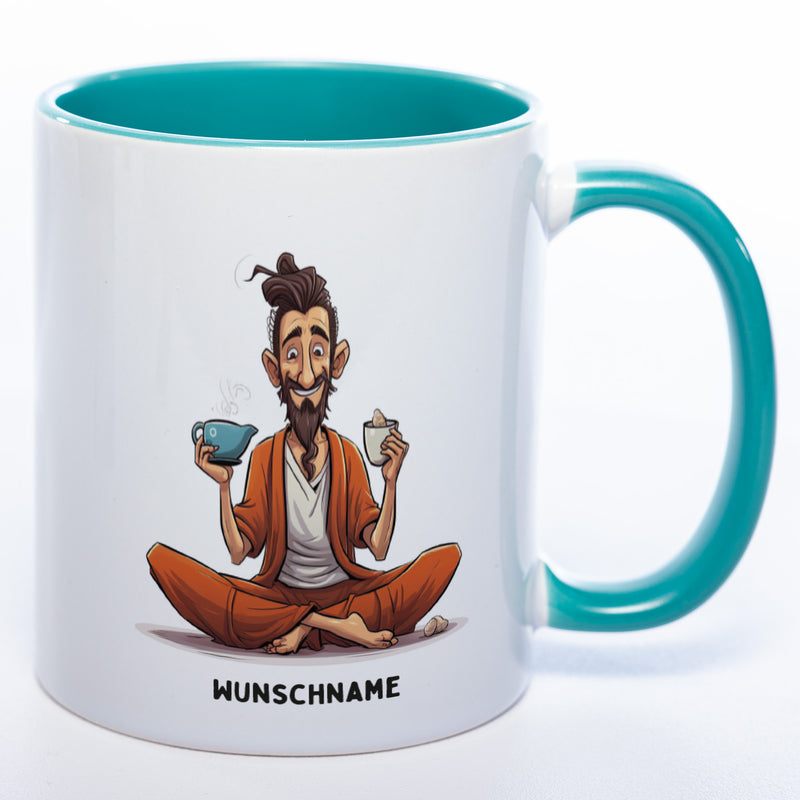 Motiv-Tasse Yoga Balance Bruder mit Wunschnamen  - Teetasse StickyWorld Exclusive spülmaschinenfest
