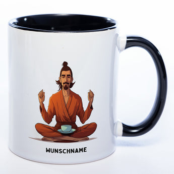 Motiv-Tasse  Yogamann  mit Wunschnamen - Teetasse StickyWorld Exclusive spülmaschinenfest