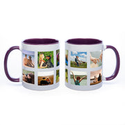 Tasse Innen und Henkel lila mit 10 Fotos