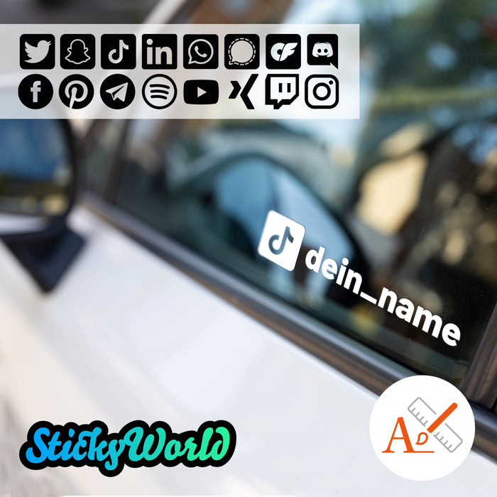 Social Media Sticker mit Deinem Namen