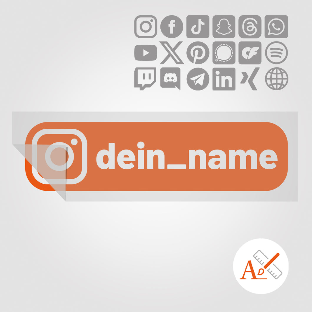 Social Media Sticker mit Deinem Namen im BOLD-Design