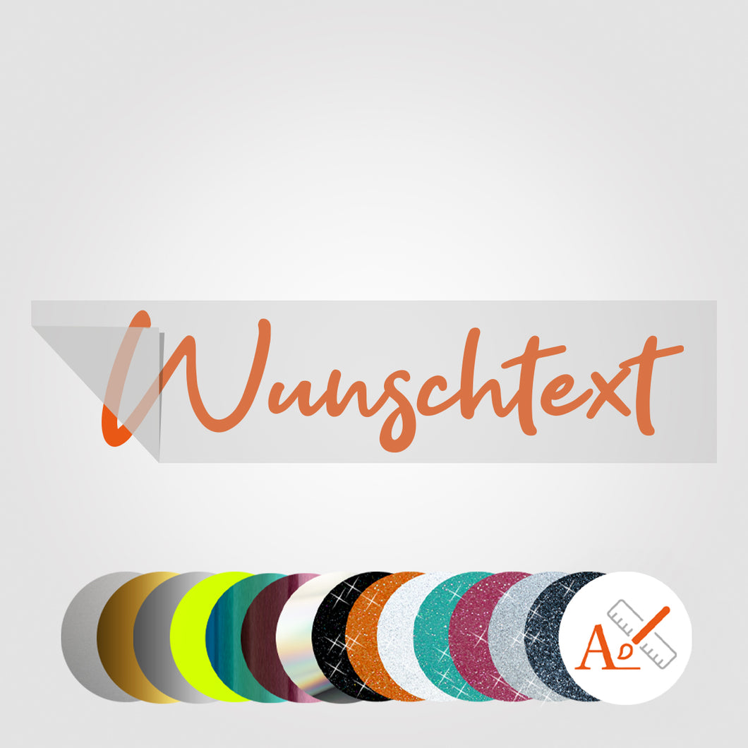 Wunschtext Transfer-Sticker in SONDERFARBEN | Selbst gestalten bis 120cm Breite