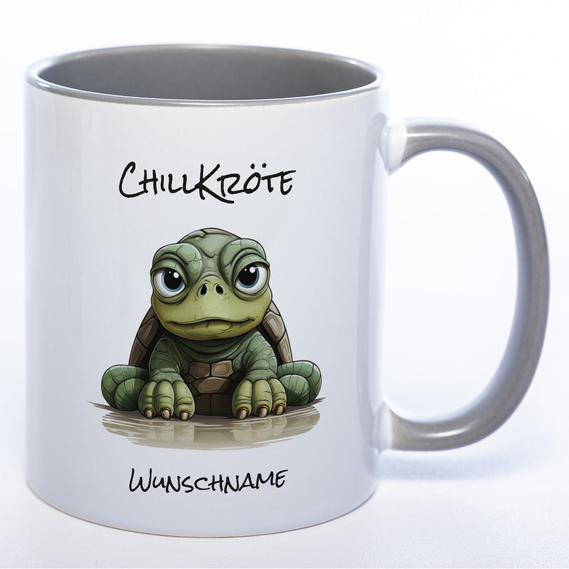 Motiv - Tasse Chillkröte mit Namen - spülmaschinenfest