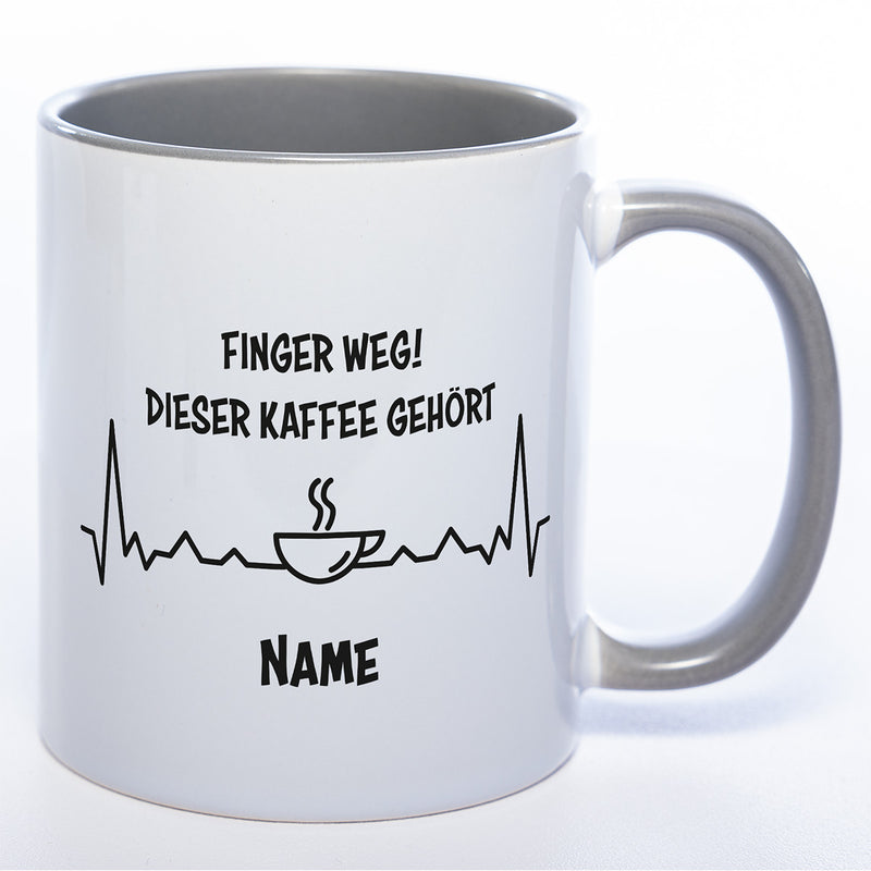 Spülmaschinenfeste Tasse mit Spruch "Finger weg! Dieser Kaffee gehört..." - Tolle Geschenkidee