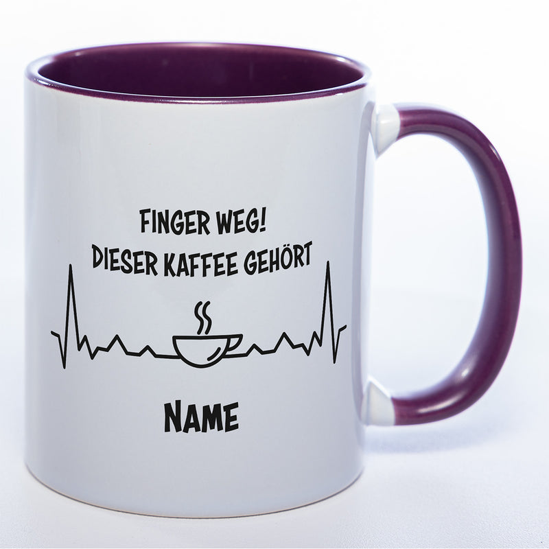 Spülmaschinenfeste Tasse mit Spruch "Finger weg! Dieser Kaffee gehört..." - Tolle Geschenkidee