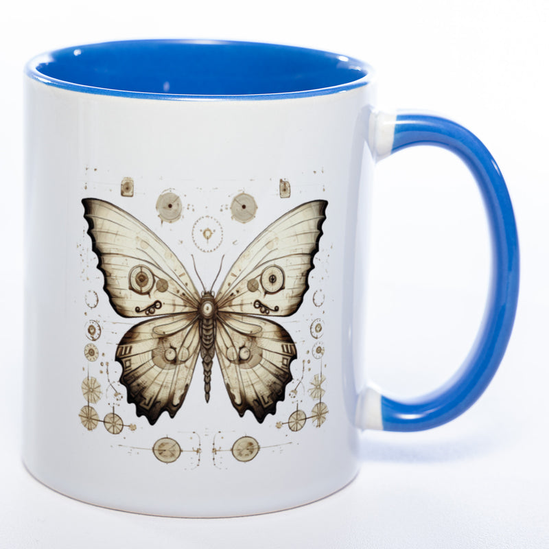 Tasse mit kunstvollem Schmetterling - Kaffeetasse spülmaschinenfest