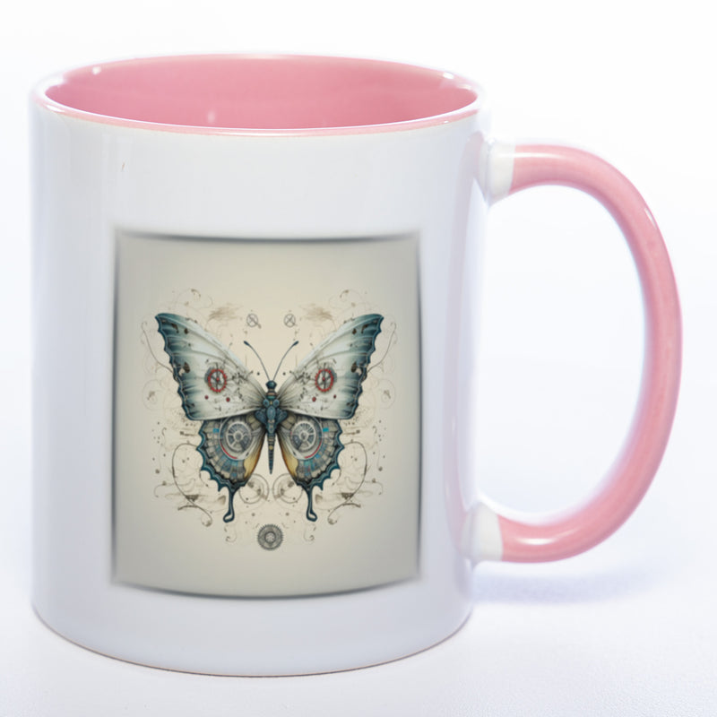 Tasse mit kunstvollem Schmetterling 3 - Kaffeetasse spülmaschinenfest