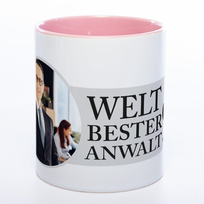 Tasse "Weltbester Anwalt" mit Foto (HD Druck) | Jetzt selbst gestalten! spülmaschinenfest
