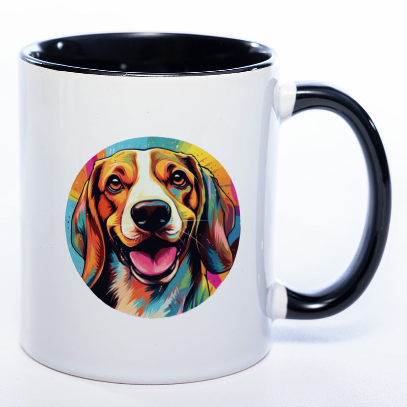 Hundetasse Beagle mit Wunschname in schwarz