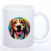Hundetasse Beagle mit Wunschname in weiß 