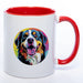 Hundetasse Bernersennenhund 1 mit Wunschname in rot