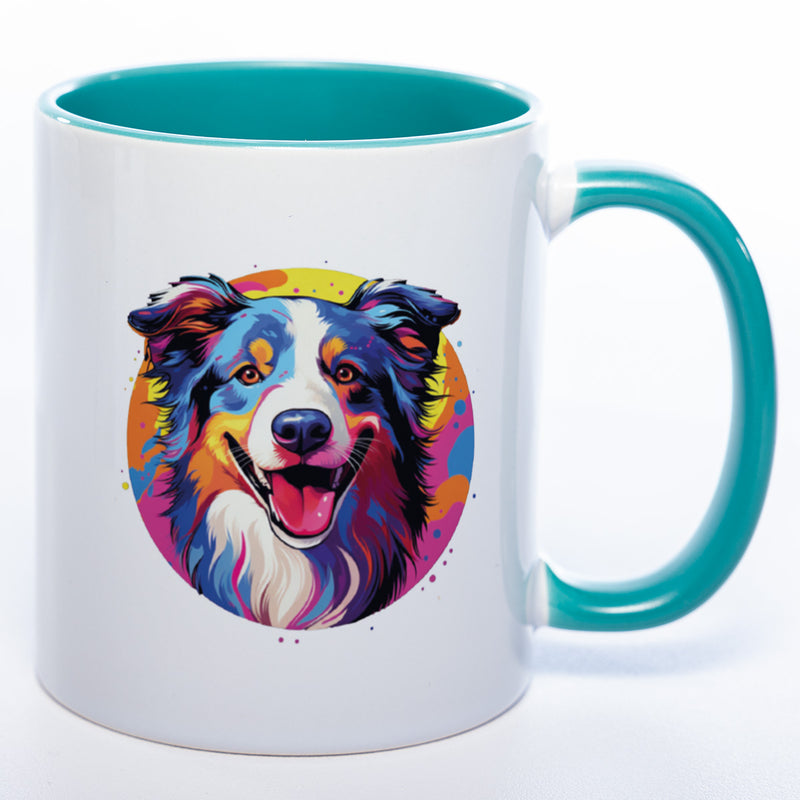 Mug Art Tasse mit Border Collie Motiv  2 & wahlweise mit NAMEN - Kaffeetasse StickyWorld Exclusive
