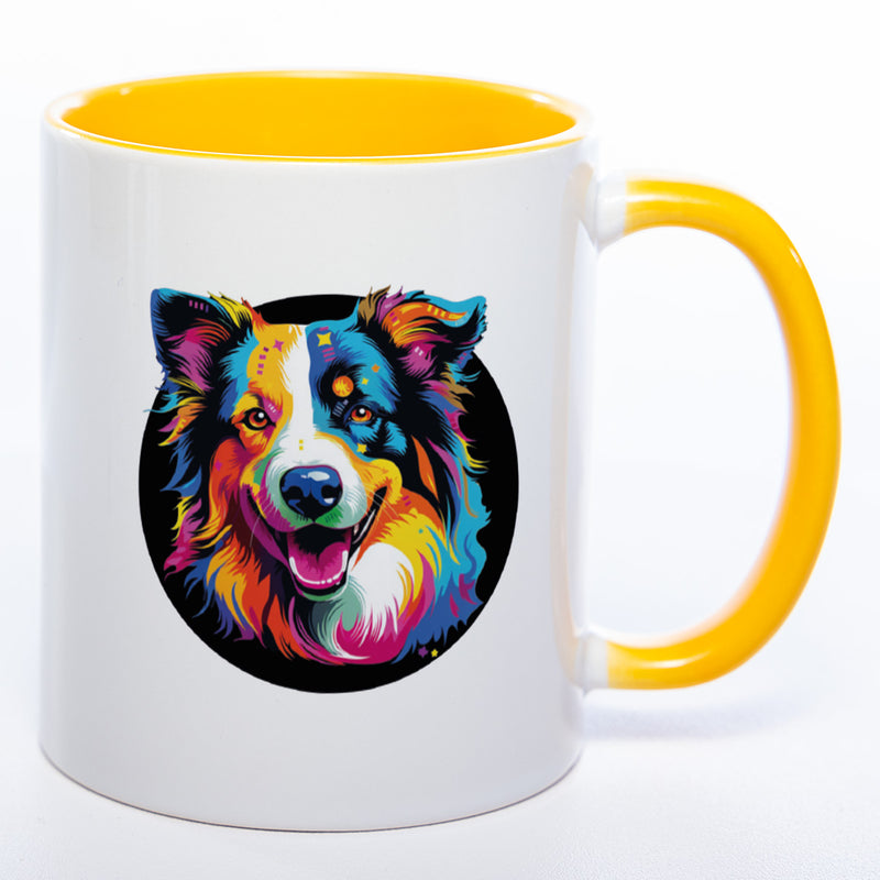 Mug Art Tasse mit Border Collie Motiv  3 & wahlweise mit NAMEN - Kaffeetasse StickyWorld Exclusive