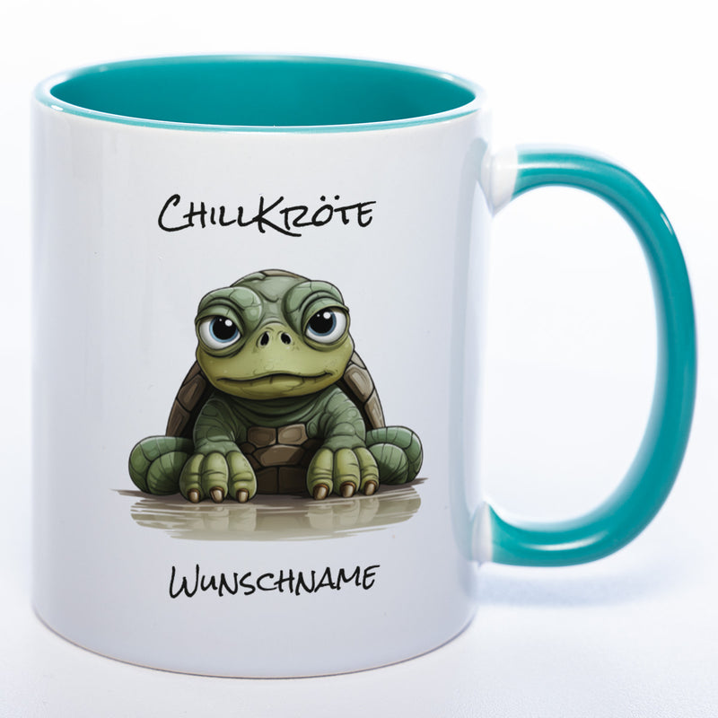 Motiv - Tasse Chillkröte mit Namen - spülmaschinenfest