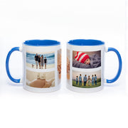 Tasse Innen und Henkel blau mit 5 Fotos