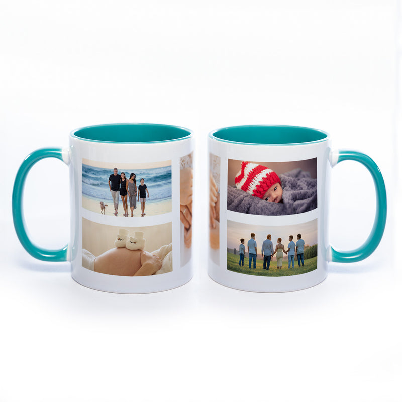 Tasse Innen und Henkel petrol mit 5 Fotos