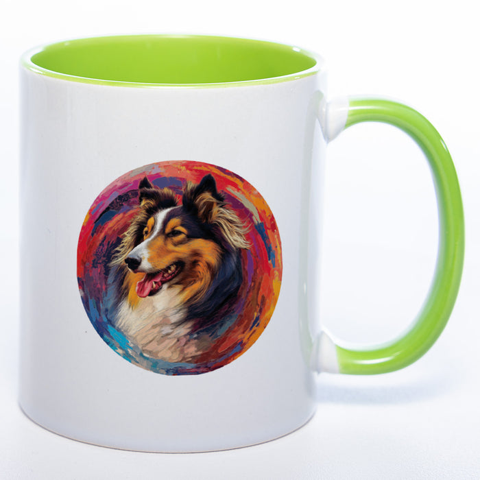 Mug Art Tasse mit Collie Motiv 2 & wahlweise mit NAMEN - Kaffeetasse StickyWorld Exclusive