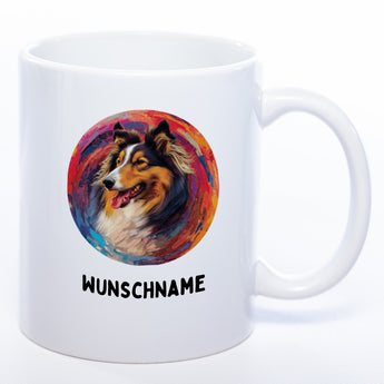 Mug Art Tasse mit Collie Motiv 2 & wahlweise mit NAMEN - Kaffeetasse StickyWorld Exclusive