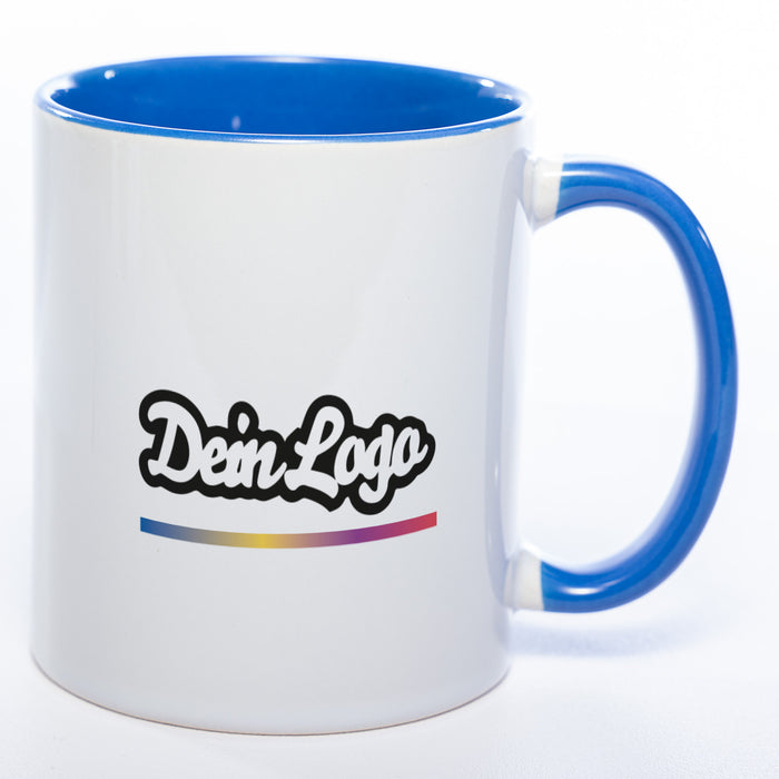 Spülmaschinenfeste Tasse mit Firmenlogo (beidseitig) | Jetzt selbst gestalten!