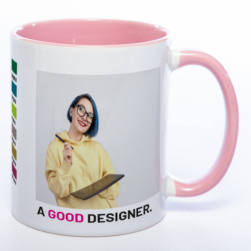 Spülmaschinenfeste Tasse "A Good Designer" mit Foto (HD Druck) | Jetzt selbst gestalten!