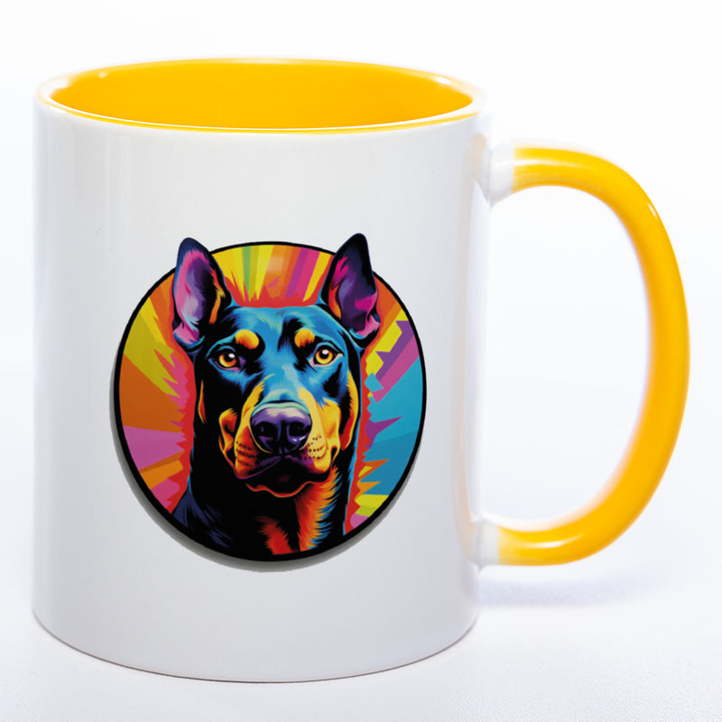 Mug Art Tasse mit Dobermann wahlweise mit NAME - Kaffeetasse StickyWorld Exclusive
