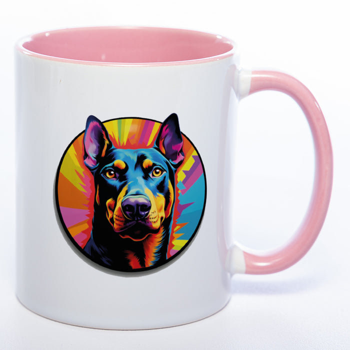 Mug Art Tasse mit Dobermann wahlweise mit NAME - Kaffeetasse StickyWorld Exclusive