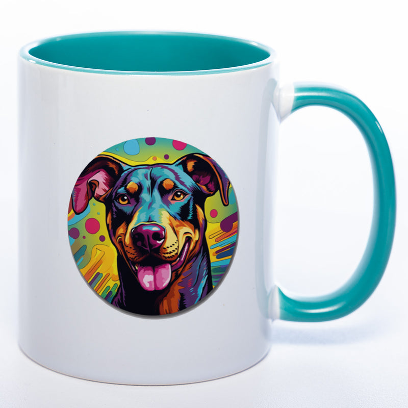 Mug Art Tasse mit Dobermann Motiv 3 wahlweise mit NAME - Kaffeetasse StickyWorld Exclusive