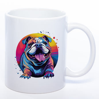 Mug Art Tasse mit Englischer Bulldogge Motiv  & wahlweise mit NAMEN - Kaffeetasse StickyWorld Exclusive